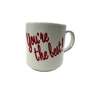 You're the Best Coffee Cup Mug Made in Brazil White Red Typography Appreciation